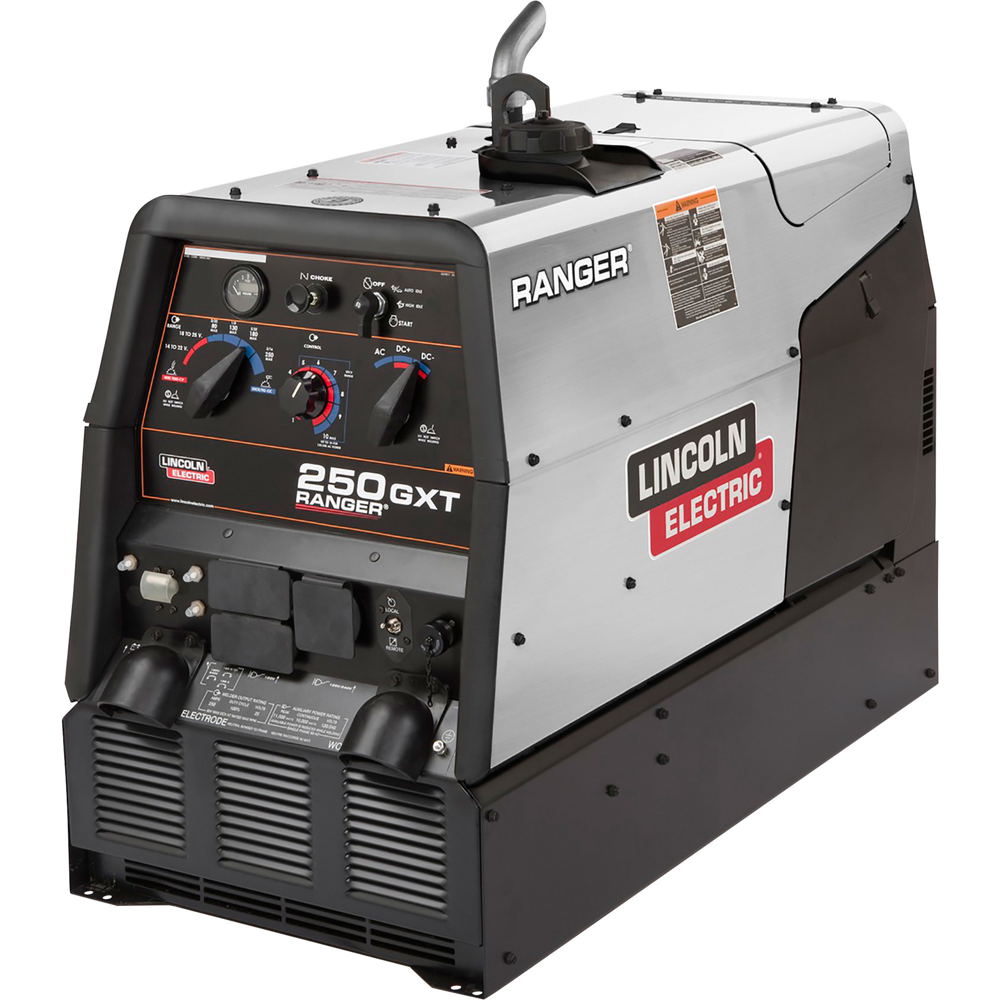 Lincoln Electric Ranger 250 GXT Stainless Steel Welder/Generator with 23 HP Kohler Gas Engine and Electric Start, 50-250 Amp DC/AC Output, 11,000 Watt AC Power, Model# K2382-5